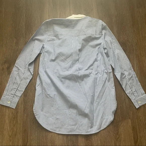 J. Crew Blue Pinstripe Seersucker Collared Tunic in Size XXS - Picture 6 of 11